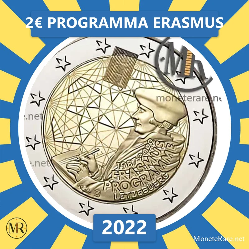 Luxembourg 2€ Erasmus Program 2022 (coin photo)