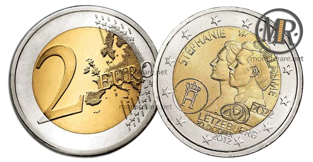 2 Euro Commemorative Luxembourg 2022 Anniversary of the Wedding of Hereditary Grand Duke Guillaume and Stéphanie