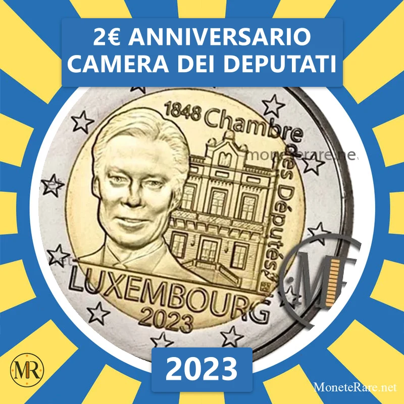 Luxembourg 2€ Anniversary of the Chamber of Deputies 2023 (coin photo)