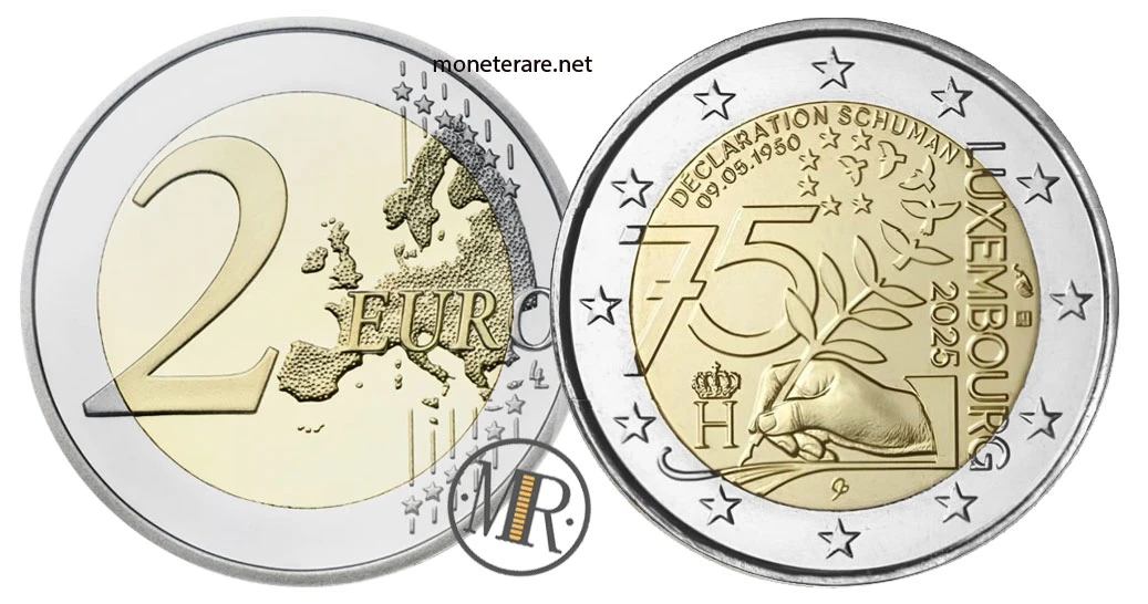 Estonia €2 commemorative 2025 – Dichiarazione Schuman