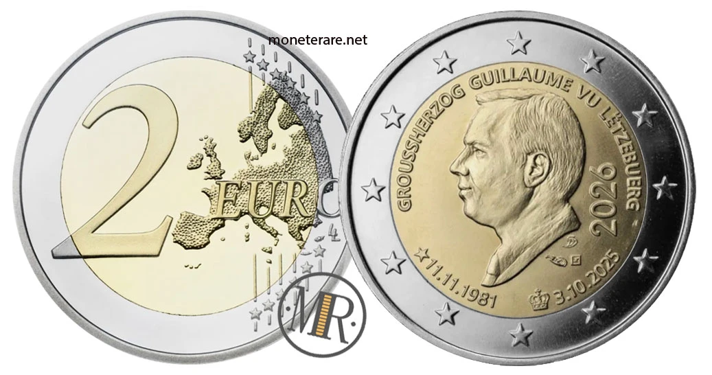 2 Euro Commemorative Estonia 2026 – Ascension / birthday Grand Duke Guillaume V