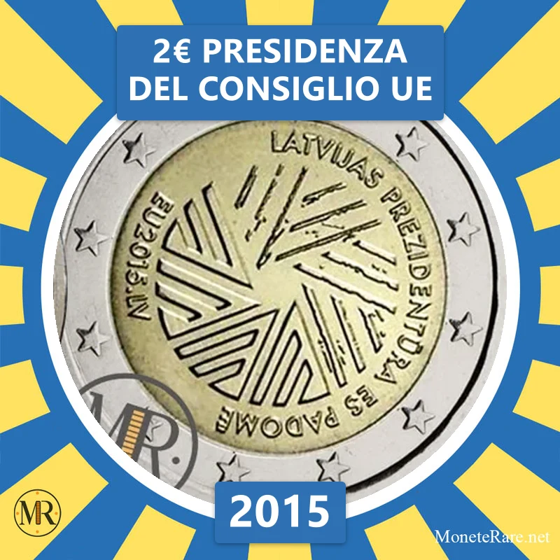 Latvia 2€ EU Council Presidency 2015 (coin photo)