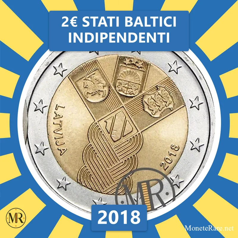 Latvia 2€ Stati Baltici Indipendenti 2018 (coin photo)