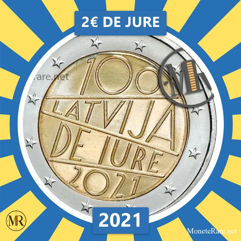 Latvia 2€ DE JURE 2021 (coin photo)