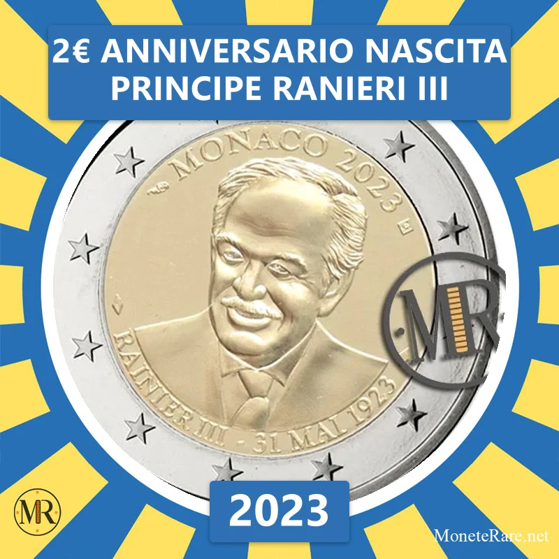 Estonia 2€ Anniversary of the Birth of Prince Rainier III 2023 (coin photo)