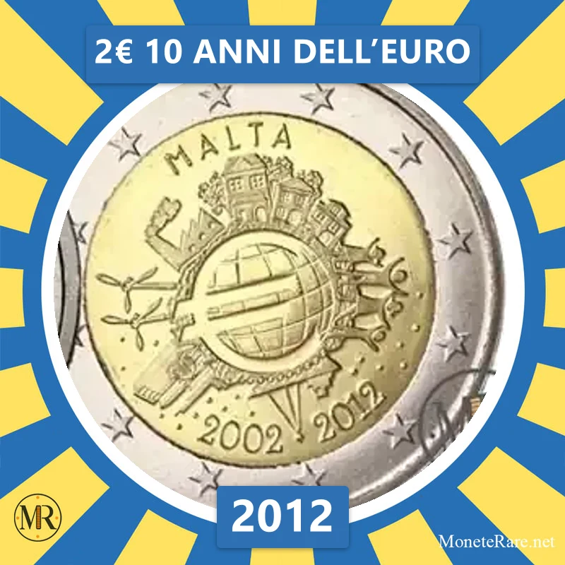 Malta 2€ 10 Years of the Euro 2012 (coin photo)