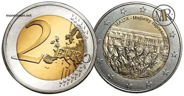 2 Euro Commemorative Malta 2012 Majority representation 1887