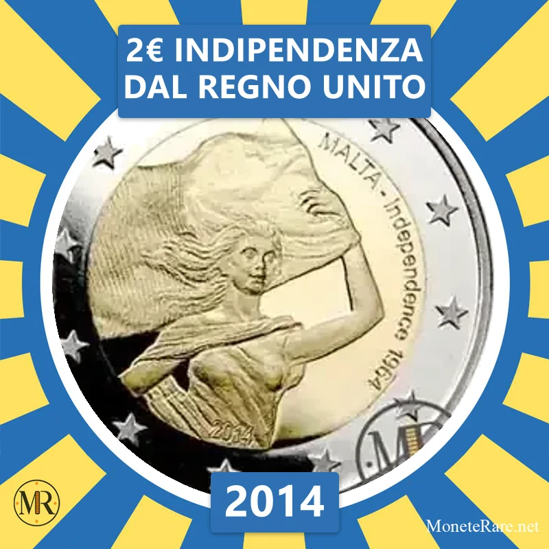 Malta 2€ Independence from the United Kingdom 2014 (coin photo)