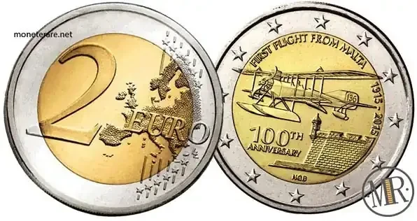 2 Euro Commemorative Malta 2015 100th anniversary of the first flight from Malta