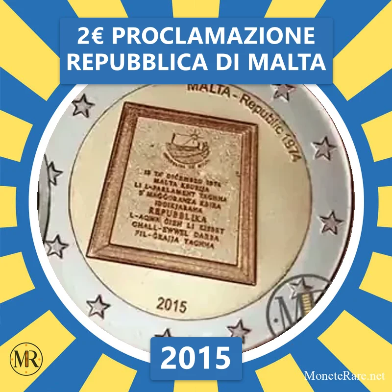 Malta 2€ Proclamation of the Republic of Malta 2015 (coin photo)