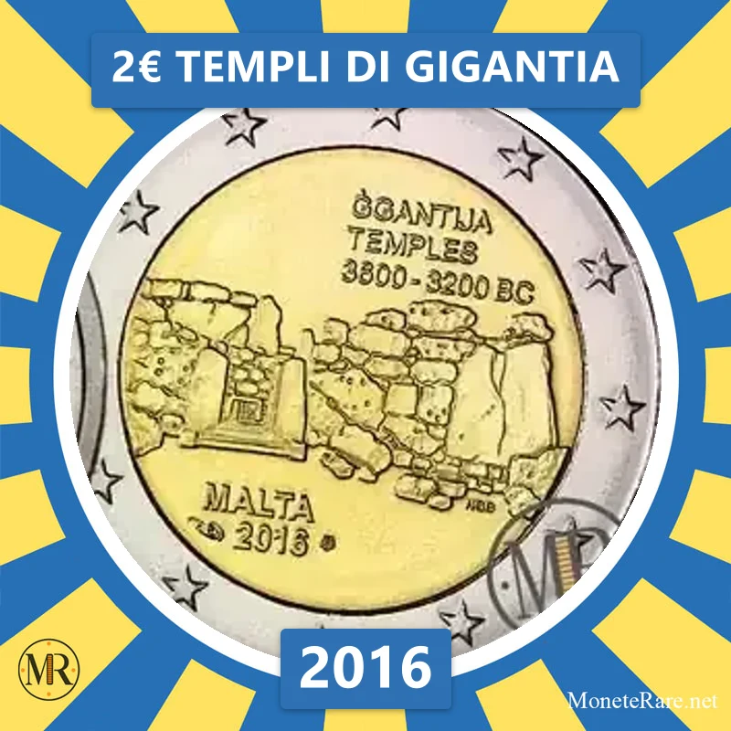 Malta 2€ Templi di Gigantia 2016 (coin photo)