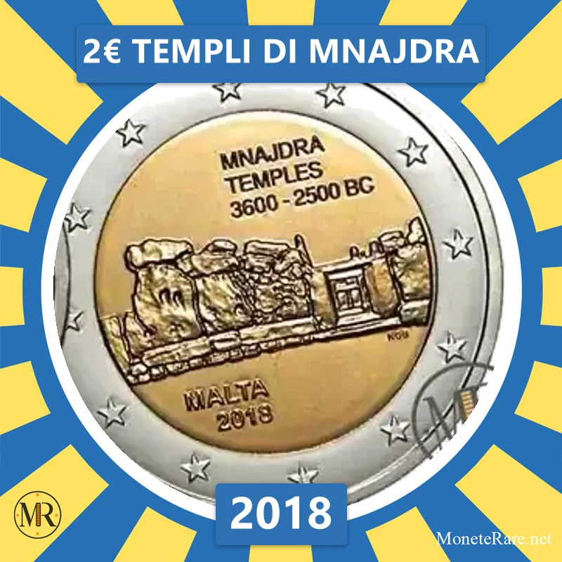 Malta 2€ Templi di Mnajdra 2018 (coin photo)