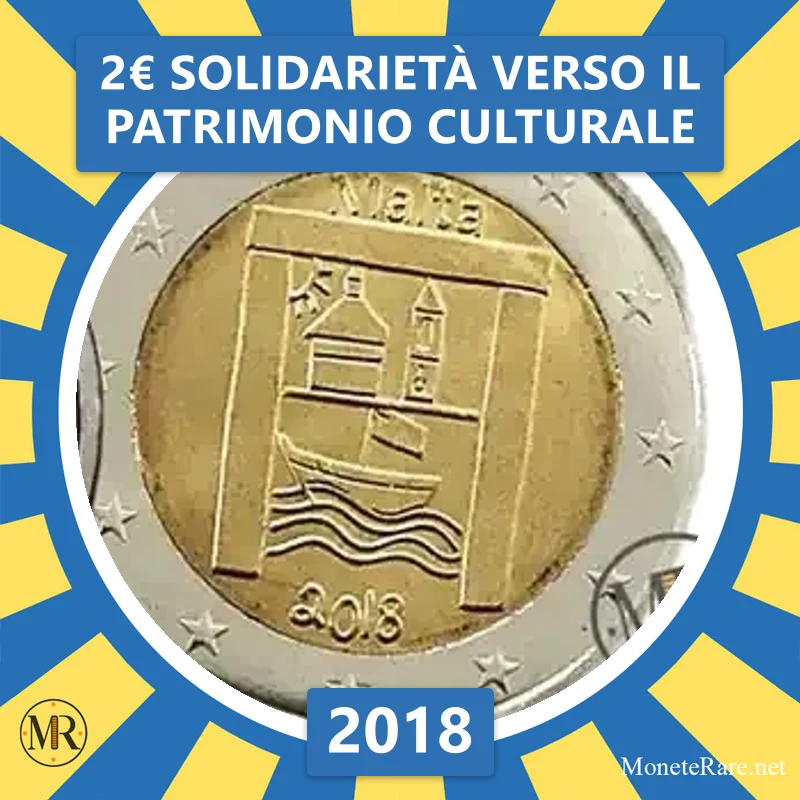 Malta 2€ Solidarietà verso il Patrimonio Culturale 2018 (coin photo)