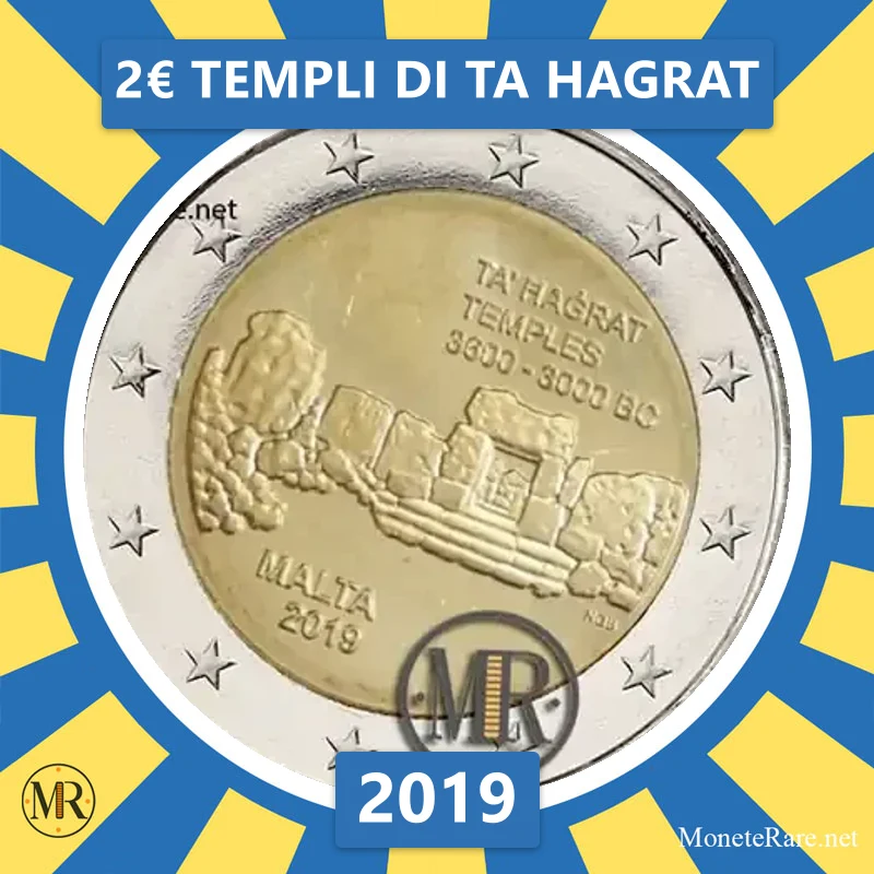 Malta 2€ Templi di Ta Hagrat 2019 (coin photo)