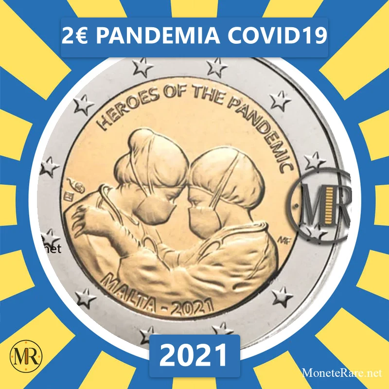 Malta 2€ Pandemia Covid19 2021 (coin photo)