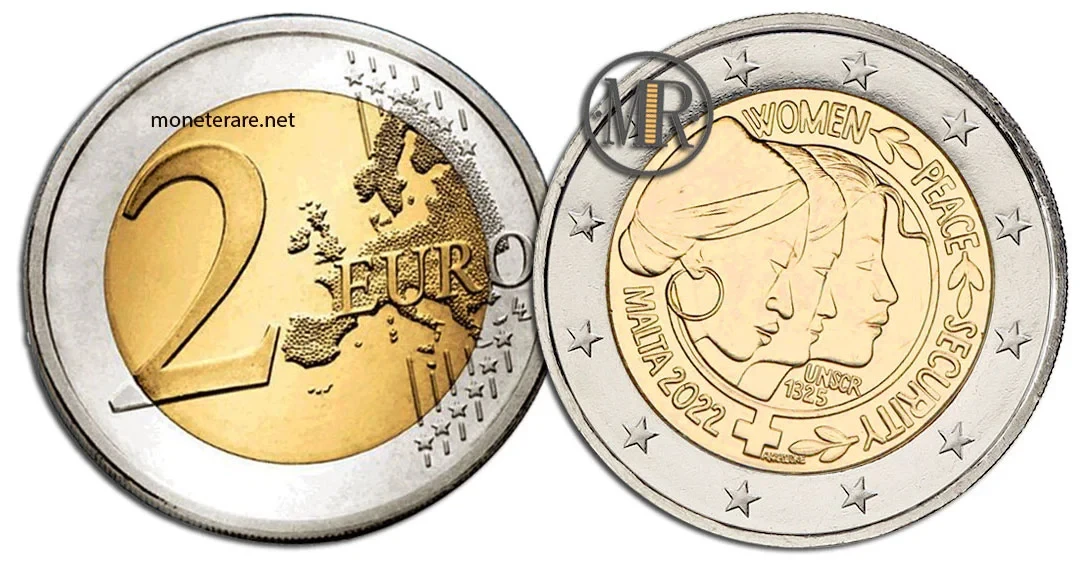 2 Euro Commemorative Malta 2022 Peace and Security for Women