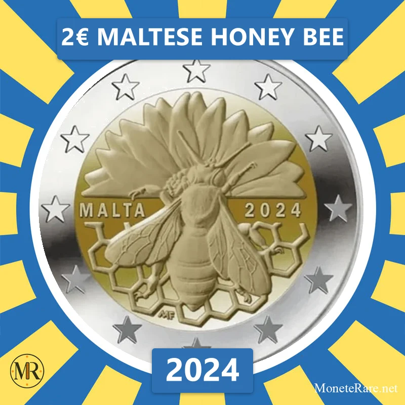 Malta 2€ Maltese honey bee 2024 (coin photo)