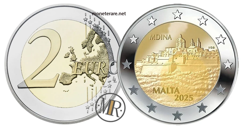 Malta €2 commemorative 2025 – Mdina