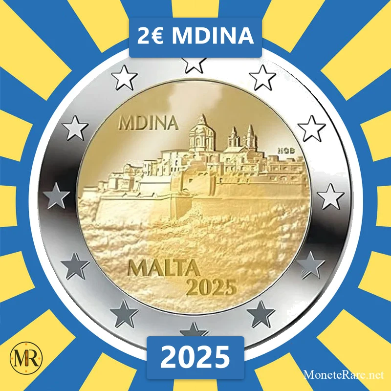Malta 2€ Mdina 2025 (coin photo)