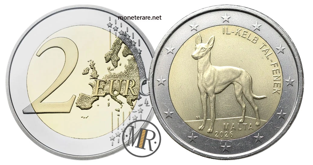 2 Euro Commemorative Malta 2026 – Pharaoh Hound