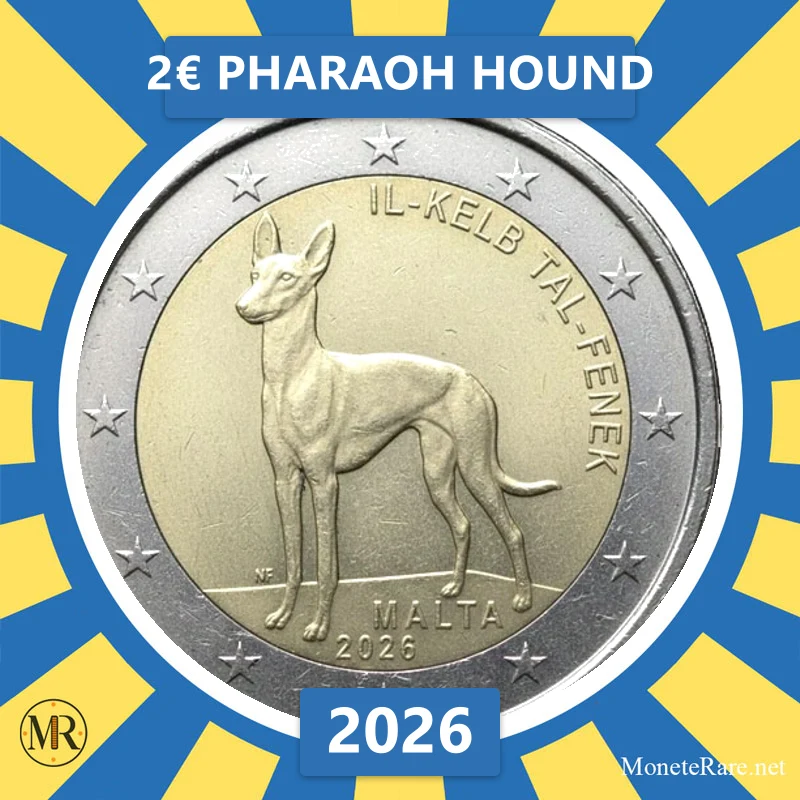 Malta 2€ Pharaoh Hound 2026 (coin photo)