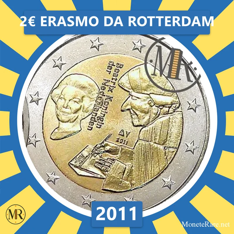 Estonia 2€ Erasmo da Rotterdam 2011 (coin photo)