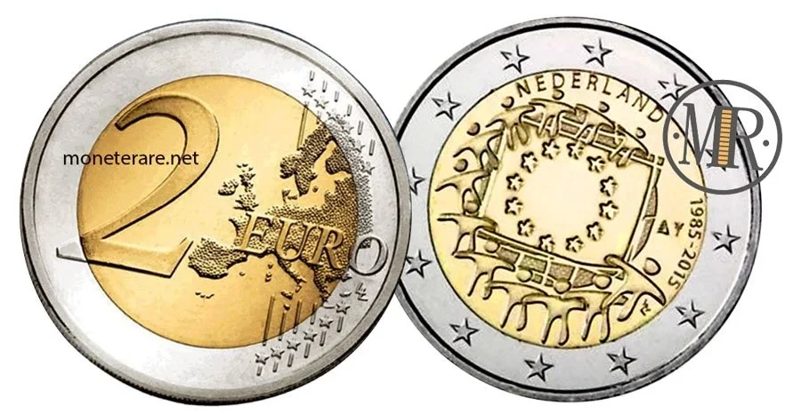 2 Euro Commemorative Netherlands 2015 European Flag - 2 euro netherlands 2015