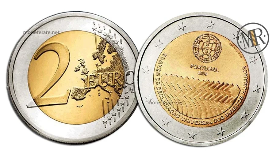 2 Euro Commemorative Portugal 2008 Human Rights