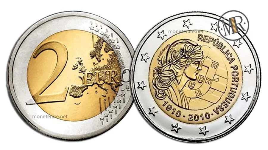 2 Euro Commemorative Portugal 2010 Portuguese Republic