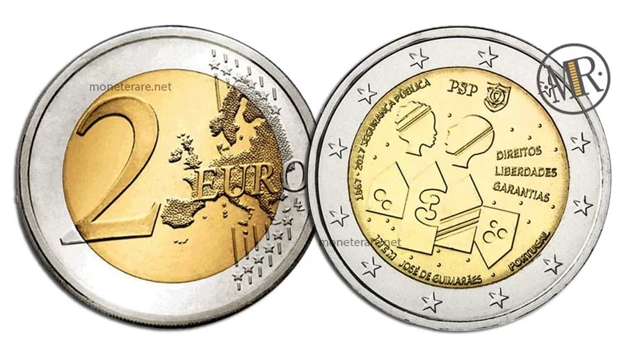 2 Euro Commemorativi Portogallo 2017 Corpo di Polizia Portoghese