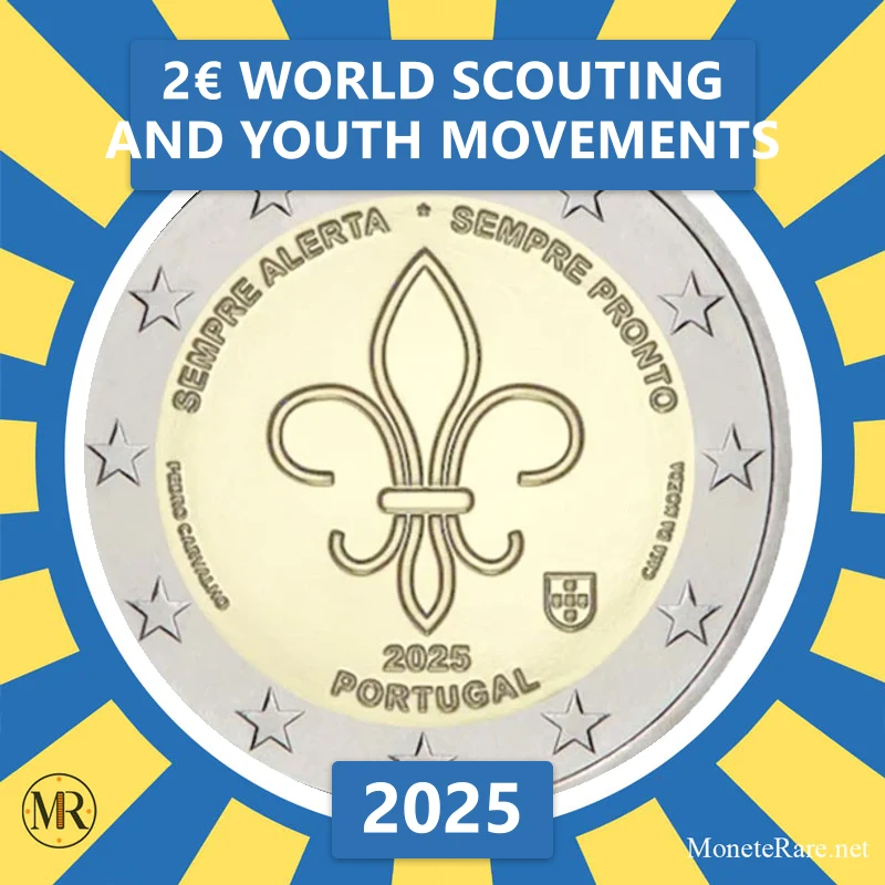 Estonia 2€ World Scouting and youth movements 2025 (coin photo)