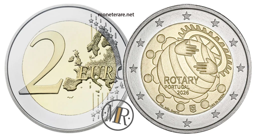 Portugal €2 commemorative 2026 – 100° Rotary in Portogallo