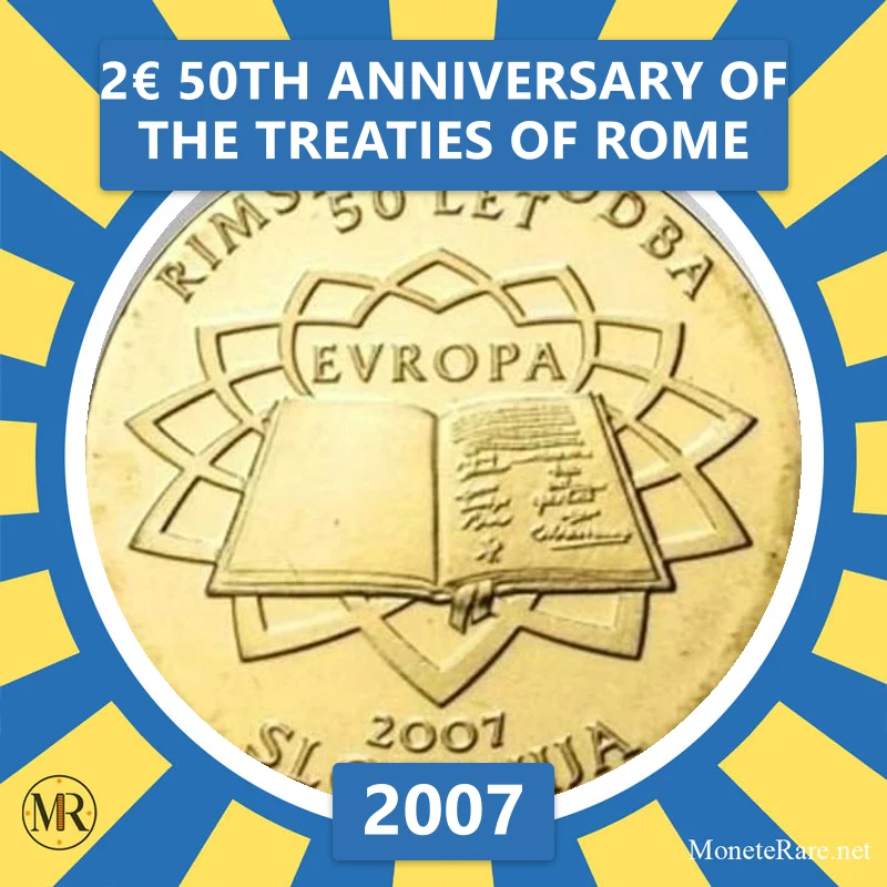 Slovenia 2€ 50th Anniversary of the Treaties of Rome 2007 (coin photo)