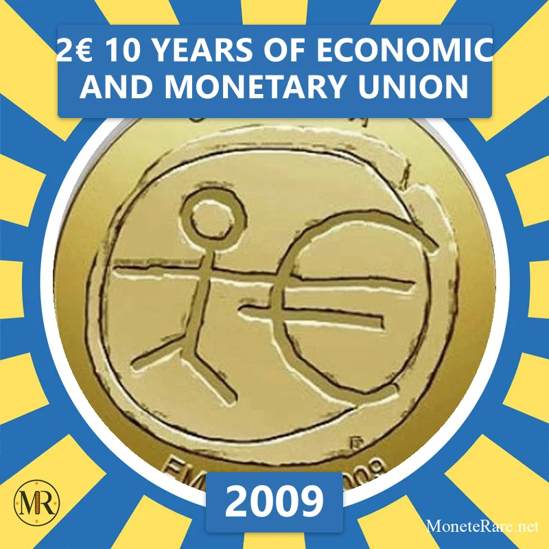 Slovenia 2€ 10 Years of Economic and Monetary Union 2009 (coin photo)