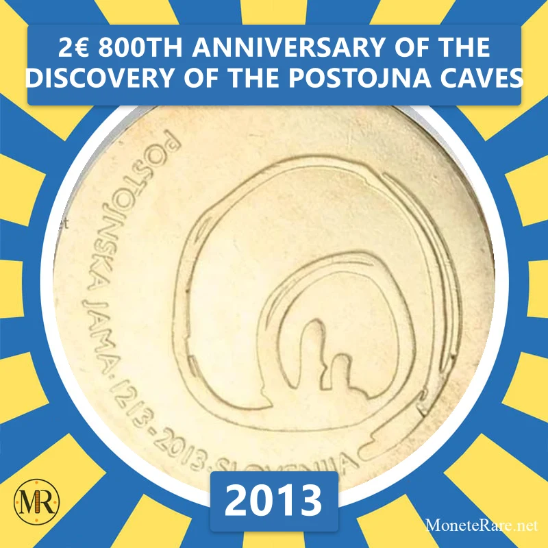 Slovenia 2€ 800th Anniversary of the Discovery of the Postojna Caves 2013 (coin photo)
