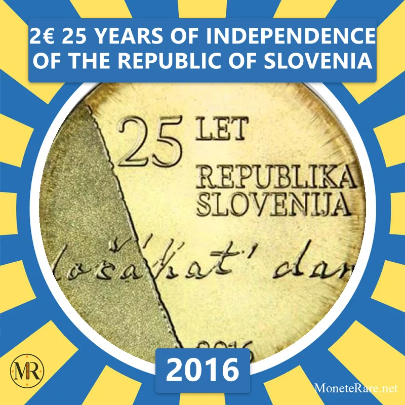 Slovenia 2€ 25 Years of Independence of the Republic of Slovenia 2016 (coin photo)