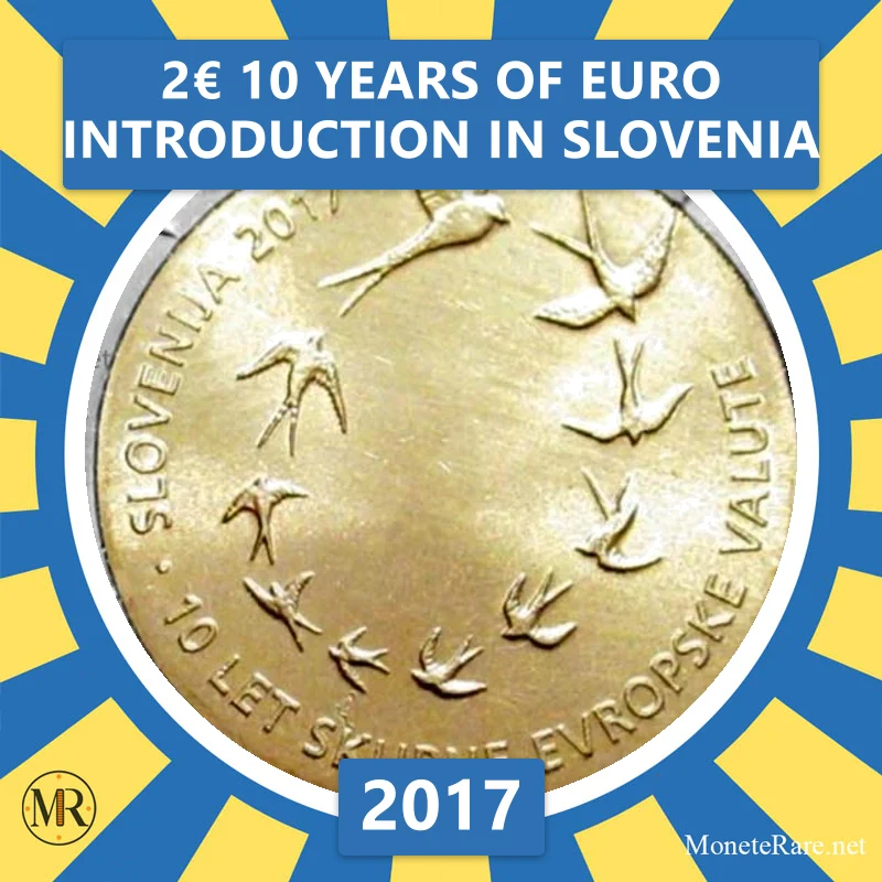 Slovenia 2€ 10 Years of Euro Introduction in Slovenia 2017 (coin photo)
