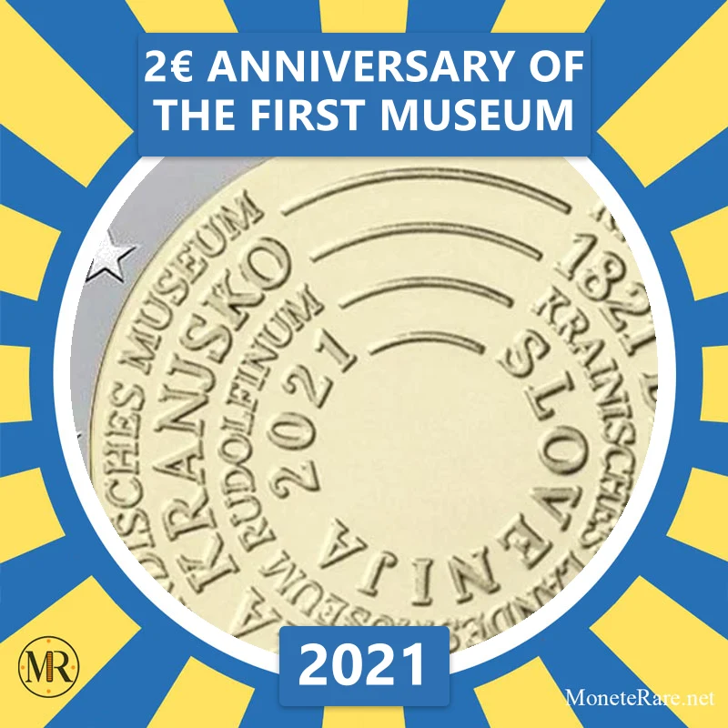 Slovenia 2€ Anniversary of the First Museum 2021 (coin photo)