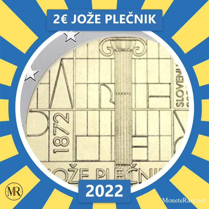 Slovenia 2€ Jože Plečnik 2022 (coin photo)