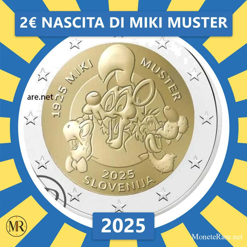 Slovenia 2€ Birth of Miki Muster 2025 (coin photo)