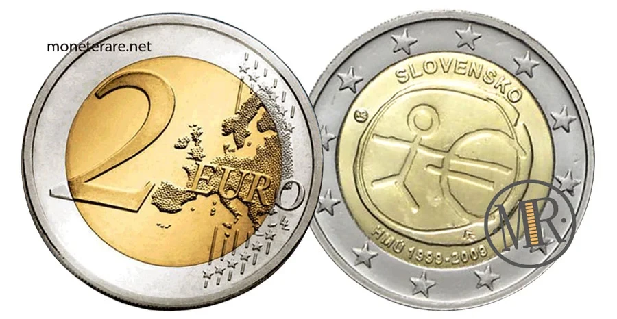 2 Euro Commemorative Slovakia 2009 Economic Monetary Union