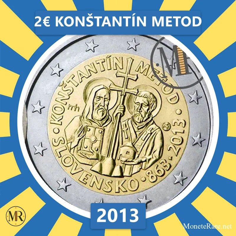 Slovakia 2€ KONŠTANTÍN METOD 2013 (coin photo)