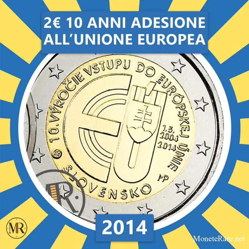Slovakia 2€ 10 Years Accession to the European Union 2014 (coin photo)