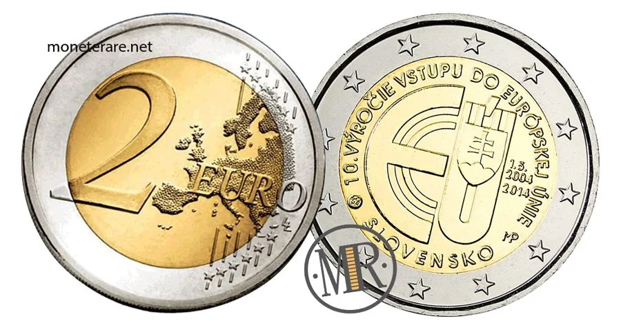 2 Euro Commemorative Slovakia 2014 Accession European Union
