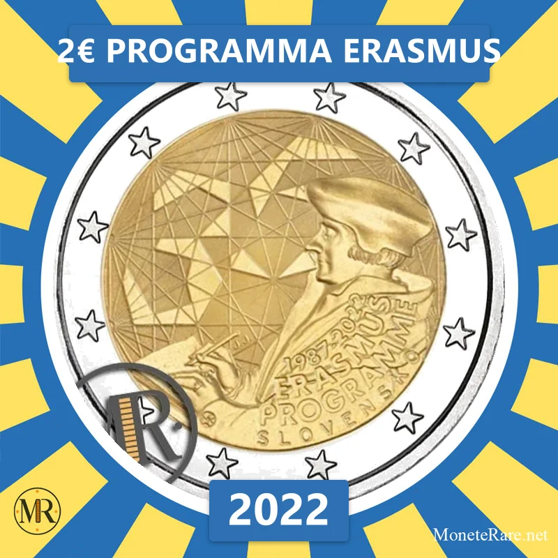 Slovakia 2€ Erasmus Program 2022 (coin photo)