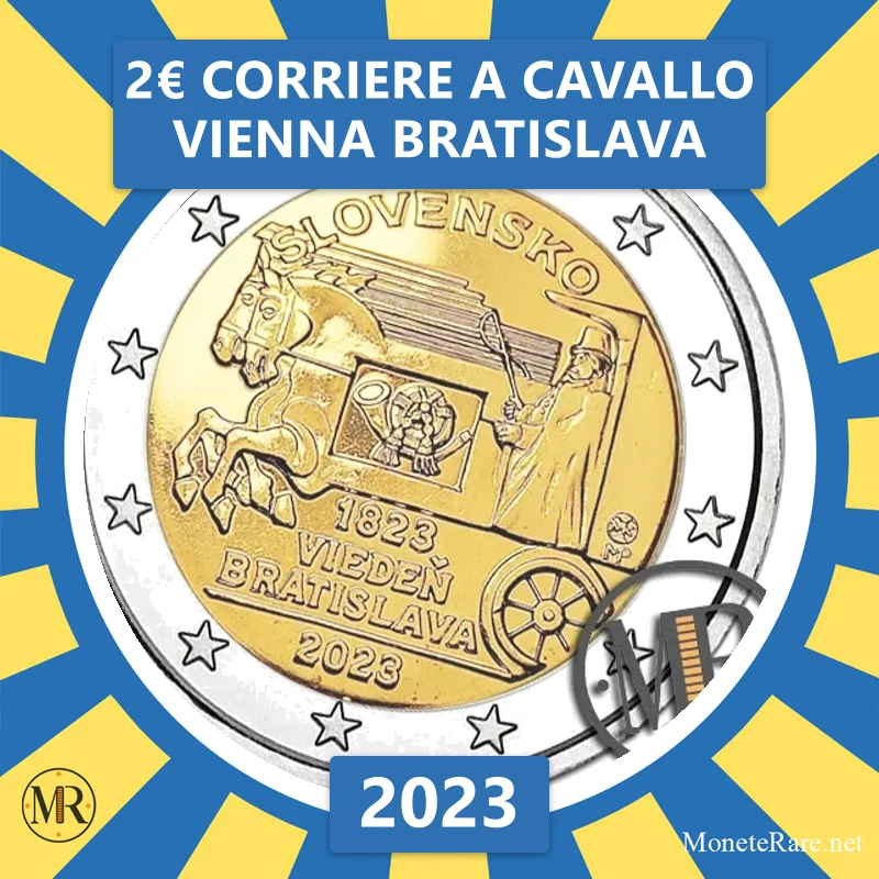 Slovakia 2€ Corriere a Cavallo Vienna Bratislava 2023 (coin photo)