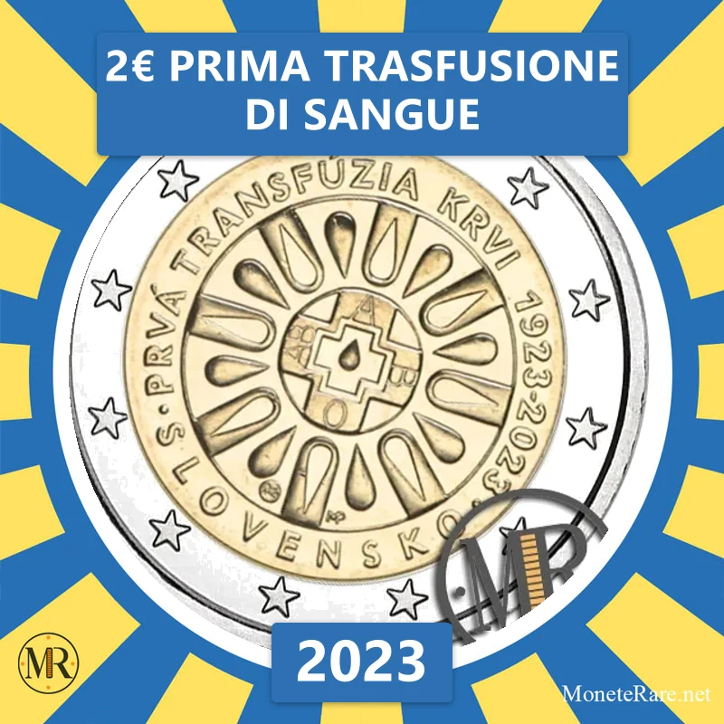 Slovakia 2€ Prima Trasfusione di Sangue 2023 (coin photo)