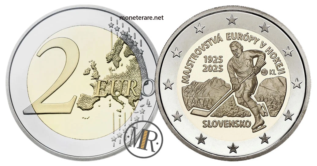 Slovakia €2 commemorative 2025 – 100th anniversary ice hockey tournament