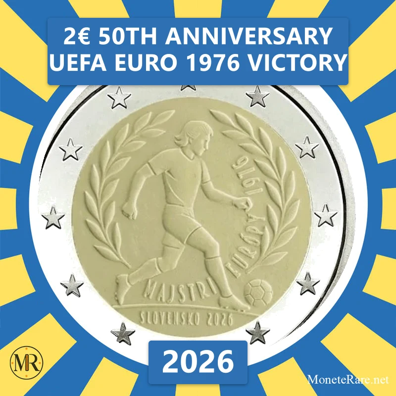 Slovakia 2€ 50th anniversary UEFA Euro 1976 victory 2026 (coin photo)