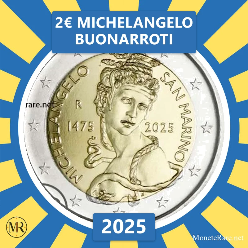 Estonia 2€ Michelangelo Buonarroti 2025 (coin photo)